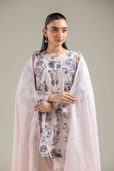 Embroidered | Lawn | Pink Lawn Dupatta | USD 30.00