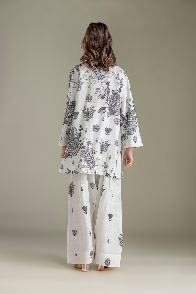 Printed | Light Khaddar | White Printed Kurta | USD 35.00