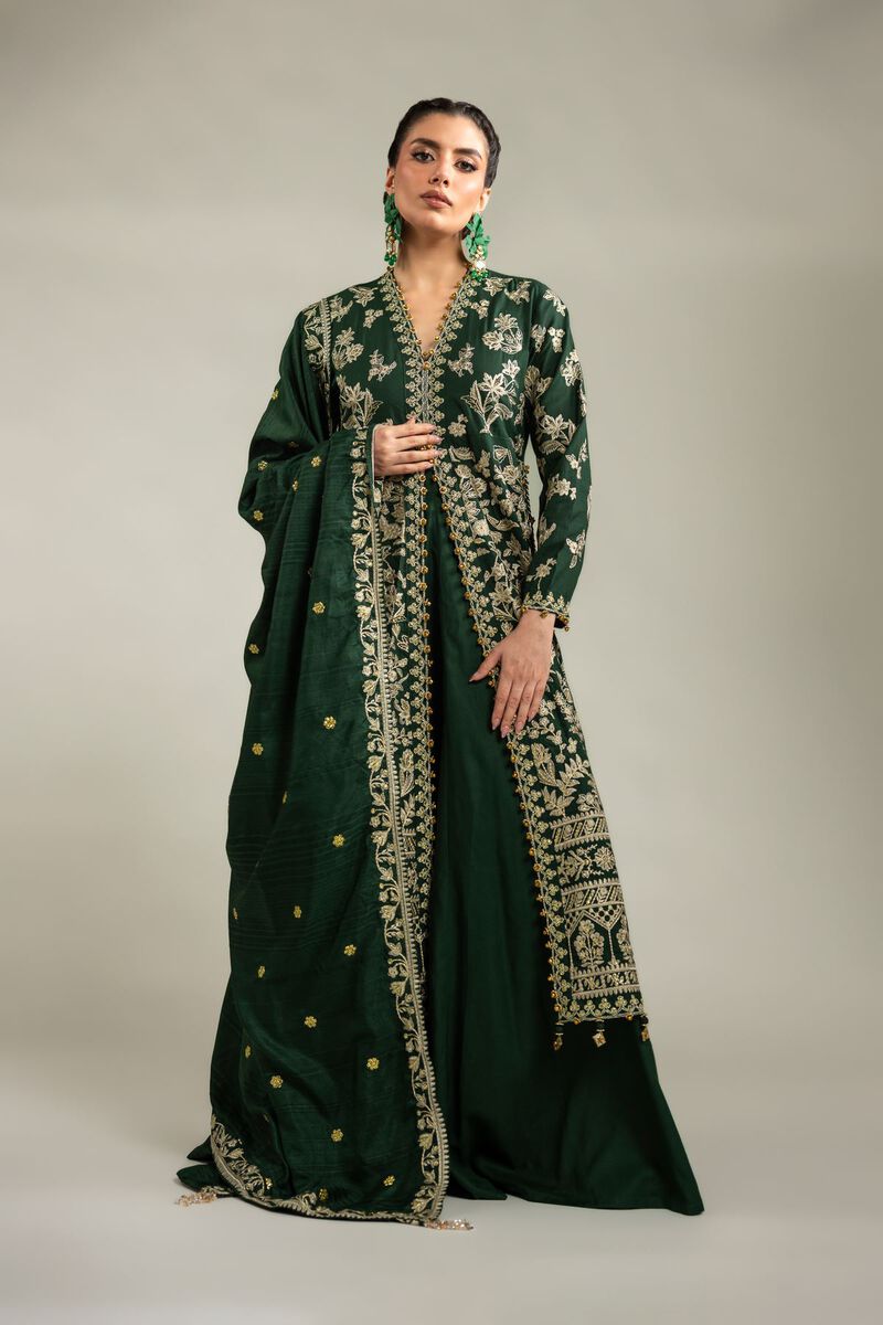 Embroidered | Raw Silk | 3-Piece Co-ord Set | USD 180.00