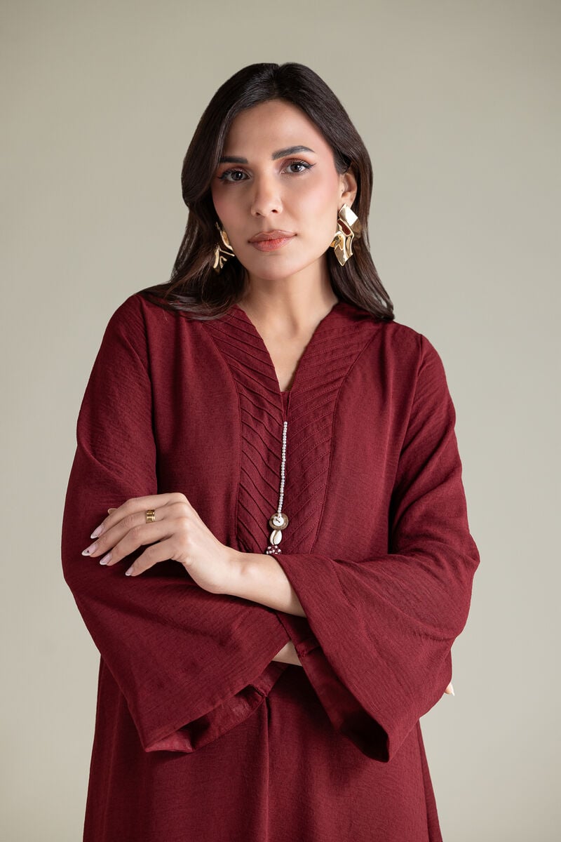 Dyed | Textured Georgette | Crinkled Longline Kurta | USD 40.00