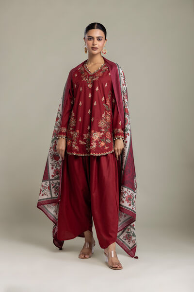 Embroidered | Raw Silk | Solid Silk Pants | USD 35.00