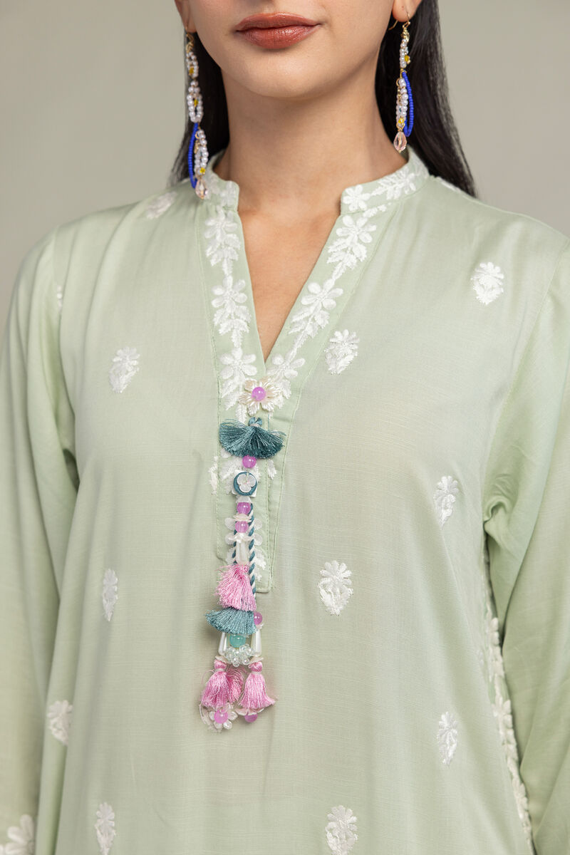 Embroidered | Raw Silk | Floral Silk Kurta | USD 65.00