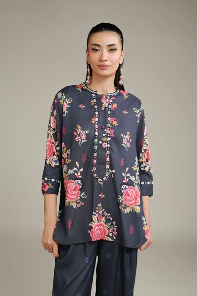 Embroidered | Viscose Crepe | Shirt | USD 35.00