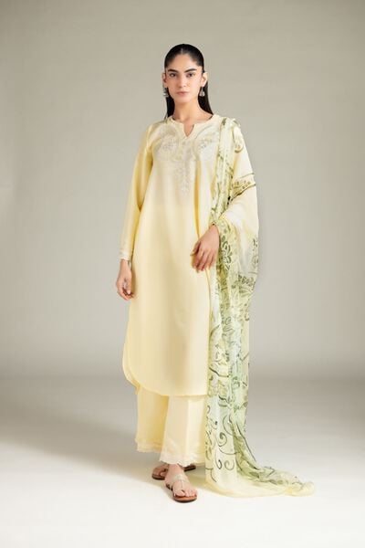 Embroidered | Blended Cambric | Pants | USD 25.00