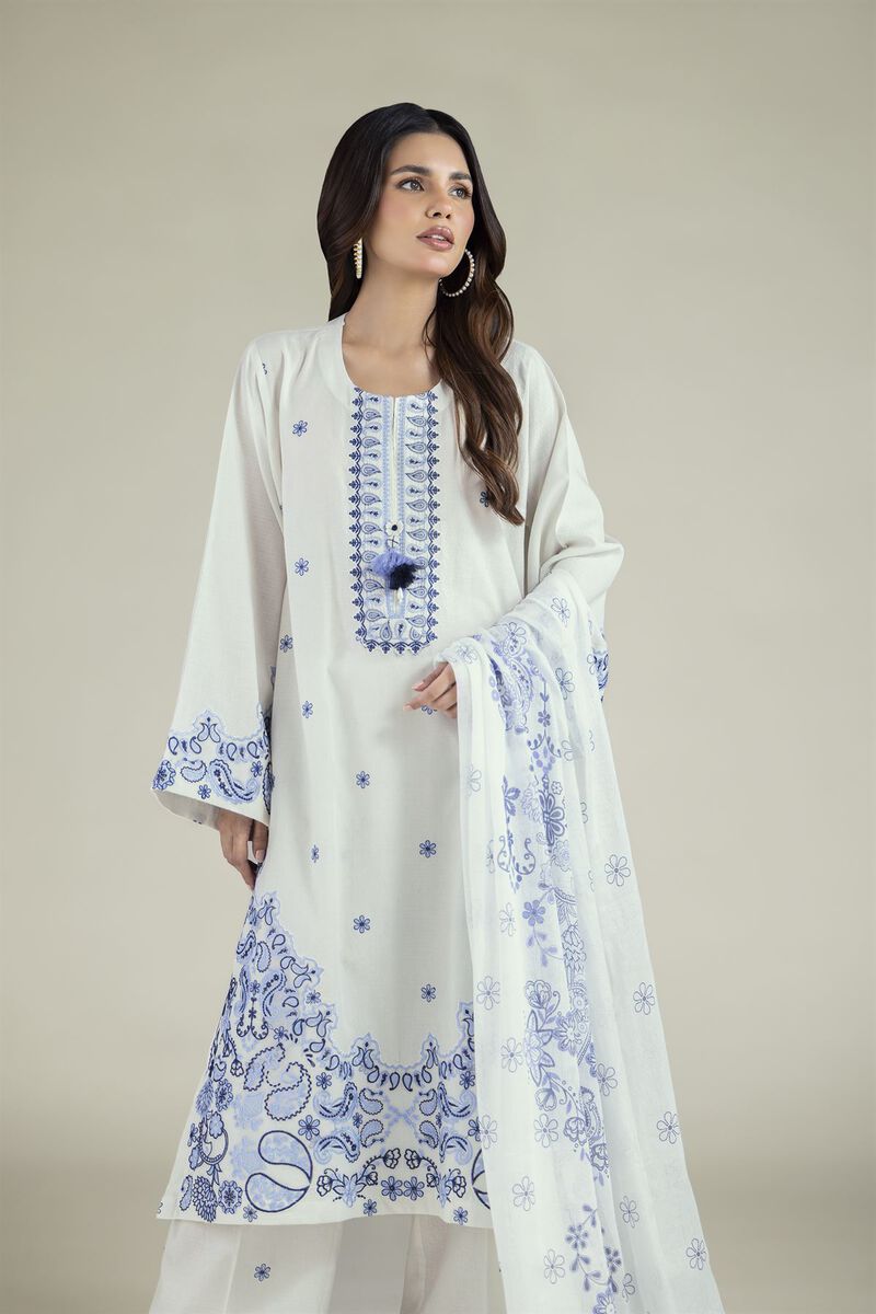 Embroidered | Cotton Dobby | Cotton Tailored 3-piece | USD 80.00