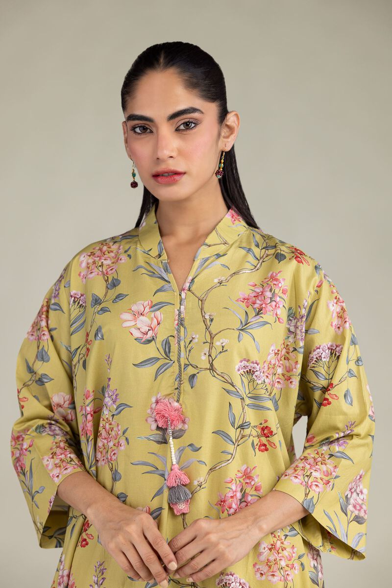 Printed | Cotton Viscose | Floral V-Neck Kurta | USD 35.00
