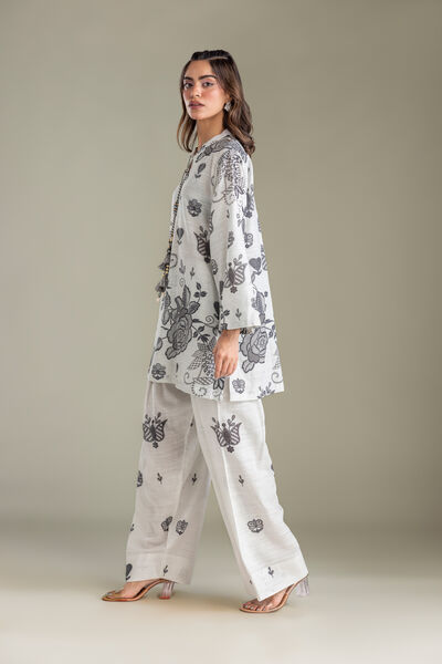 Printed | Light Khaddar | White Printed Shalwar | USD 35.00