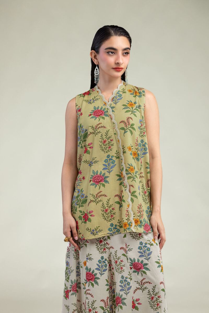 Embroidered | Raw Silk | Silk Sleeveless Kurta | USD 40.00