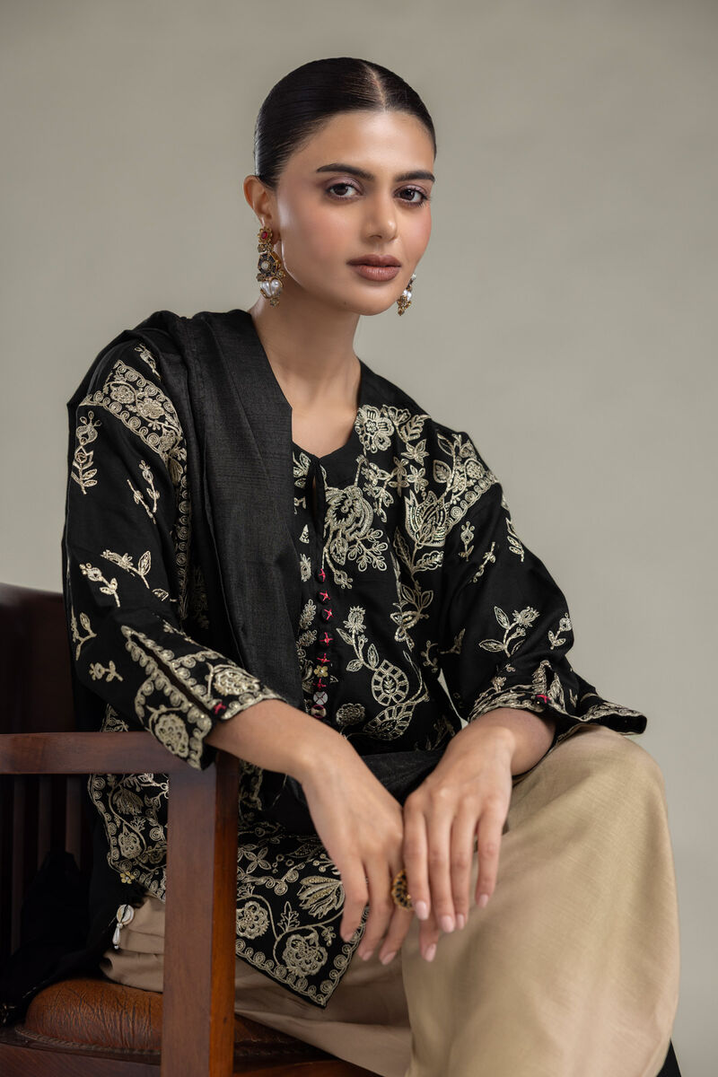 Printed | Polyester Silk | Black Solid Dupatta | USD 35.00