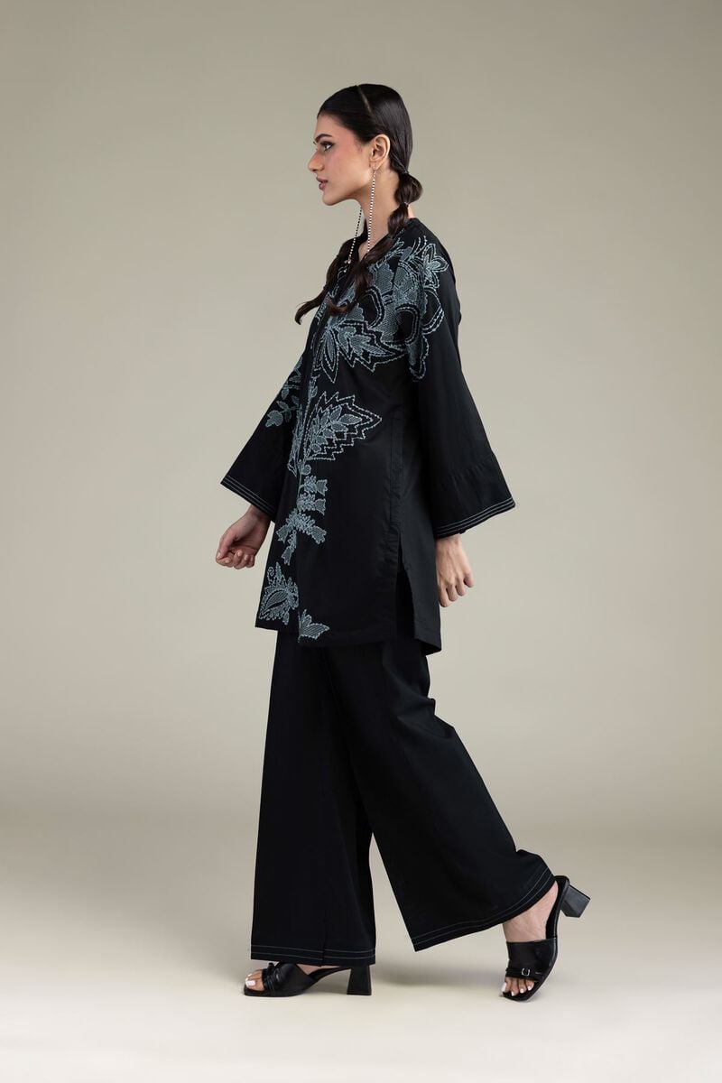 Embroidered | Cambric | Black Cambric Kurta | USD 40.00