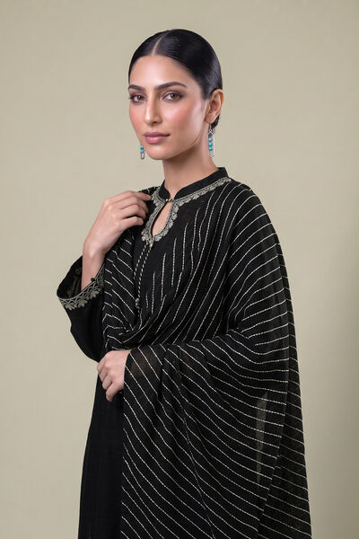 Embroidered | Light Khaddar | Black Khaddar Dupatta | USD 35.00