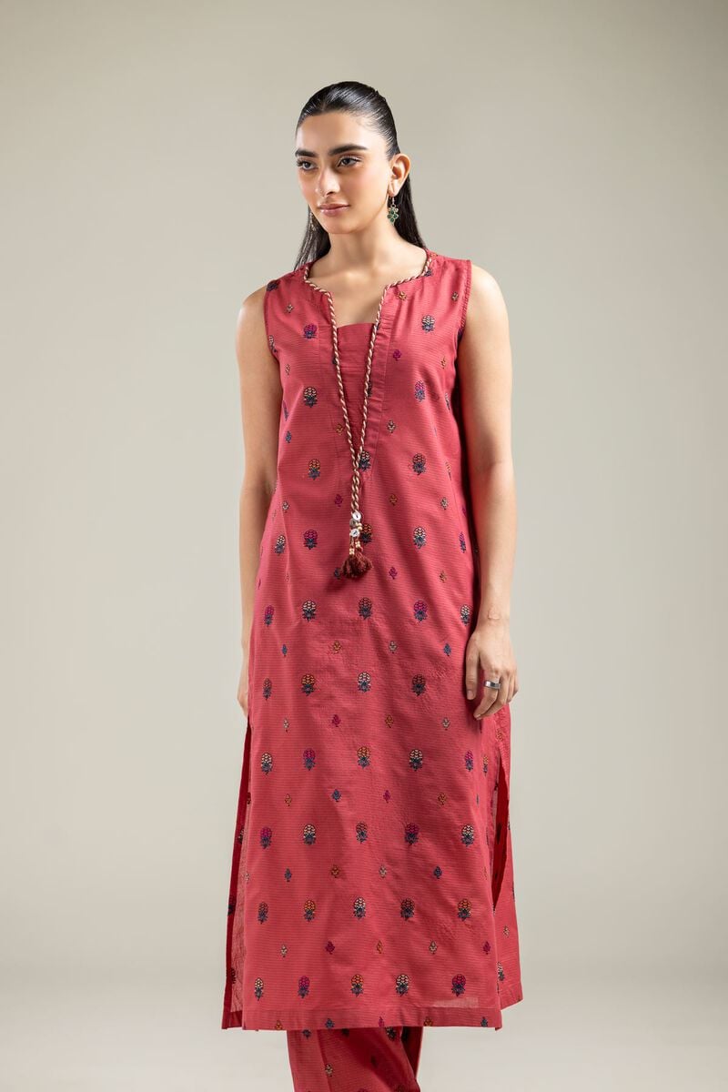 Embroidered | Mesuri | Sleeveless Longline Kurta | USD 40.00