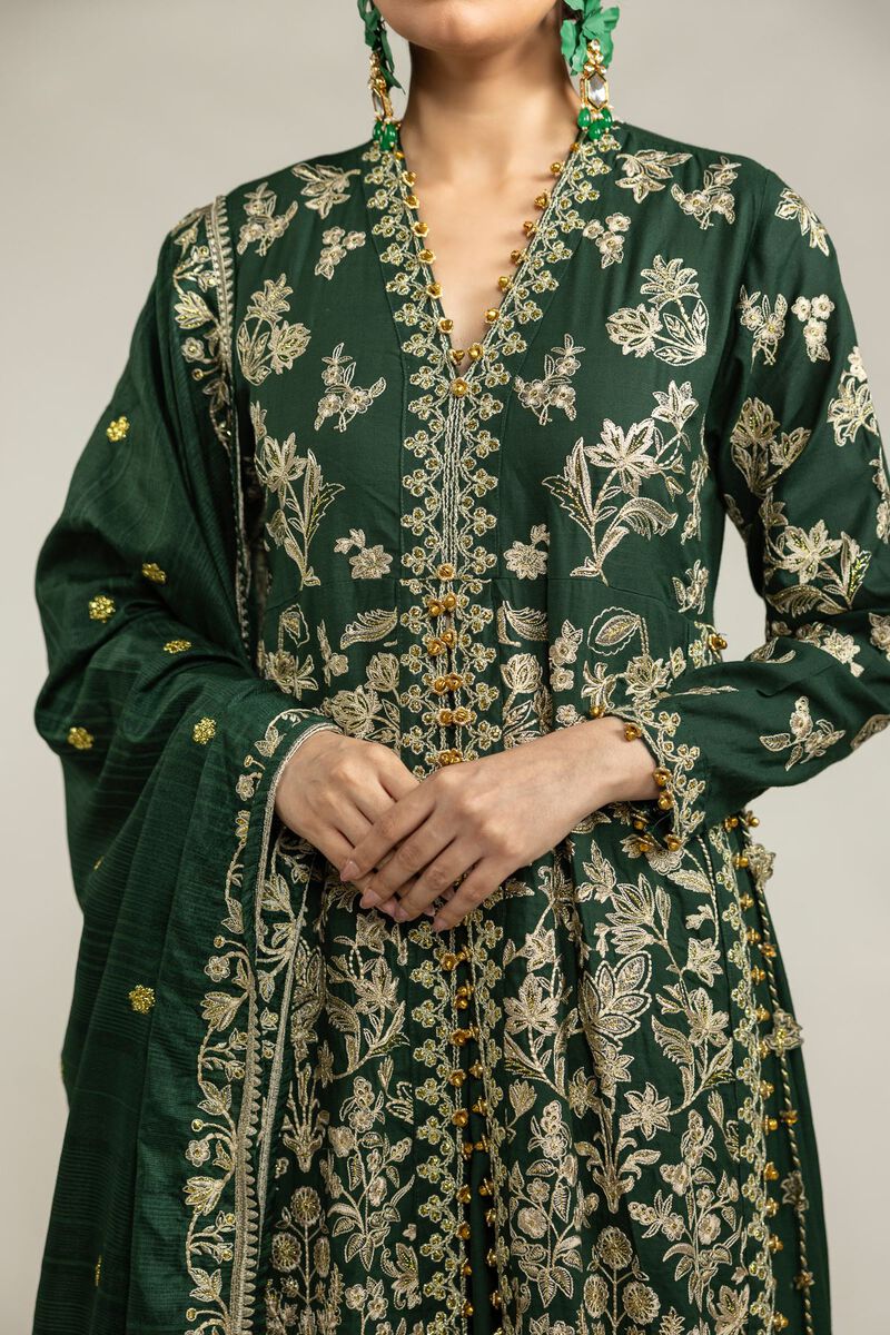 Embroidered | Raw Silk | 3-Piece Co-ord Set | USD 180.00