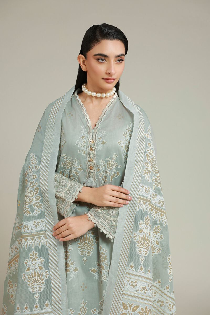 Embroidered | Cambric | Cambric Tailored Set | USD 85.00