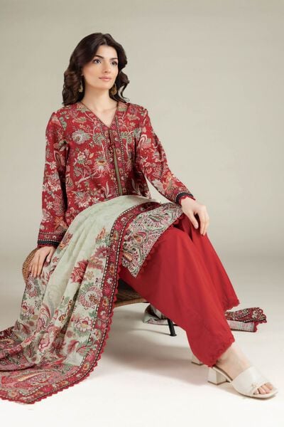 Printed | Mesuri Dobby | Tailored 3 Piece | USD 65.00