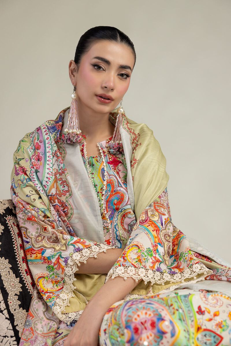 Embroidered | Polyester Silk | Silk Paisley Dupatta | USD 30.00