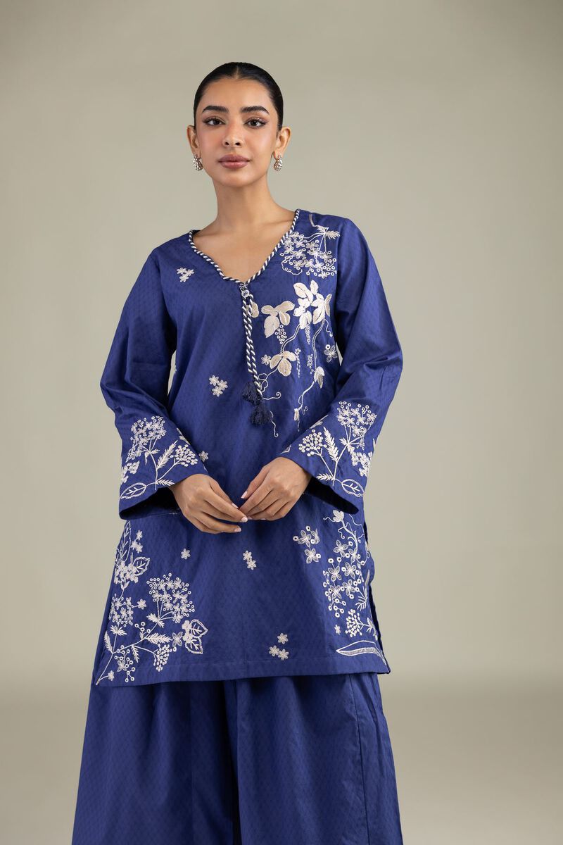 Embroidered | Cotton Dobby | Cotton Navy Kurta | USD 45.00
