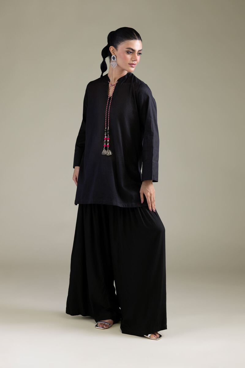 Dyed | Cotton Dobby | Short Black Kurta | USD 35.00