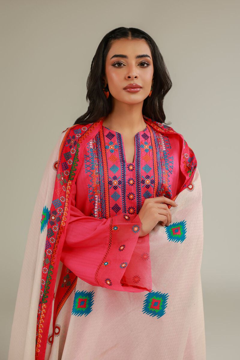Embroidered | Cotton Net | Cotton Pom-Pom Dupatta | USD 25.00