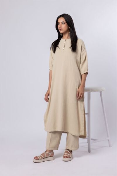 Dyed | Cheese Cloth | Kurta | USD 35.00