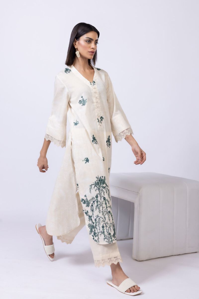 Embroidered | Crosshatch Poplin | Kurta | null
