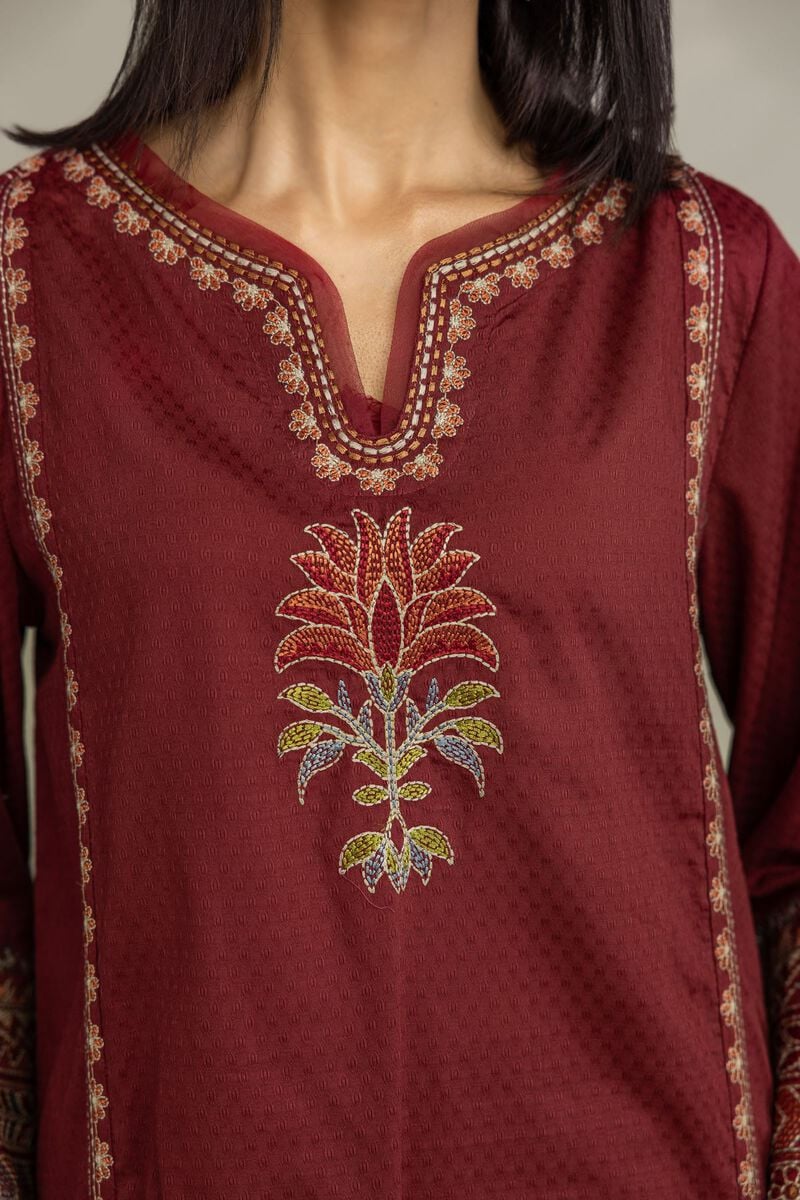 Embroidered | Cotton Dobby | Floral Cotton Kurta | USD 45.00