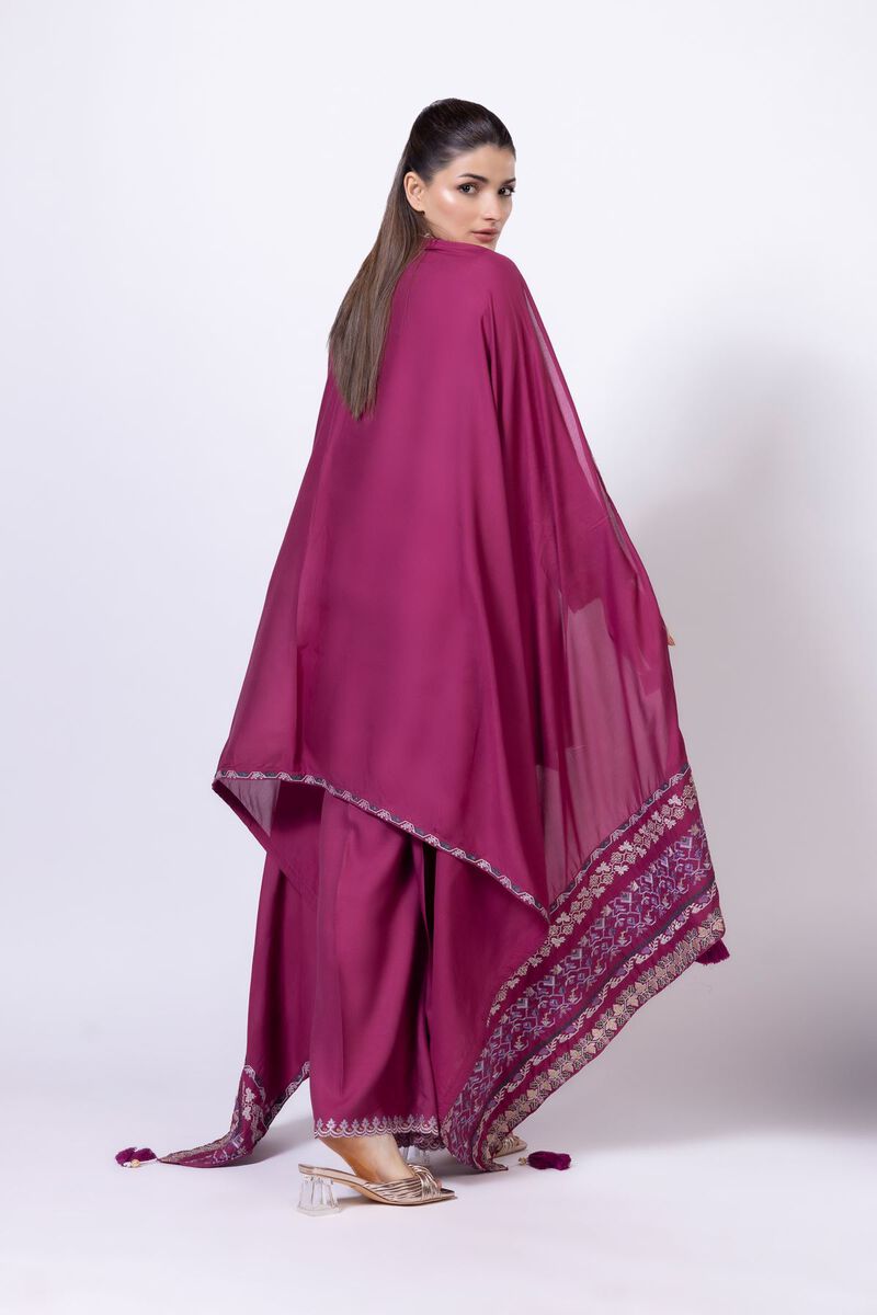 Embroidered | Light Oak Silk | Dupatta | null