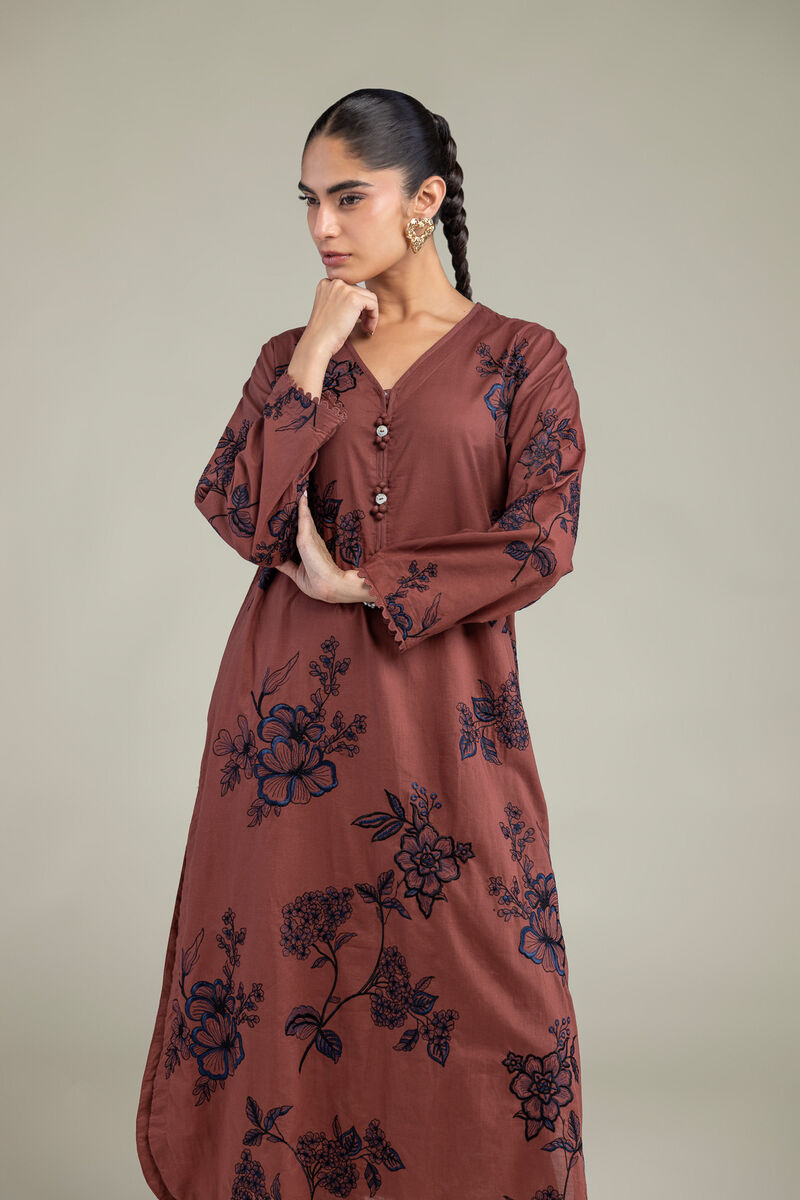 Embroidered | Cambric | Cambric Floral Kurta | USD 60.00
