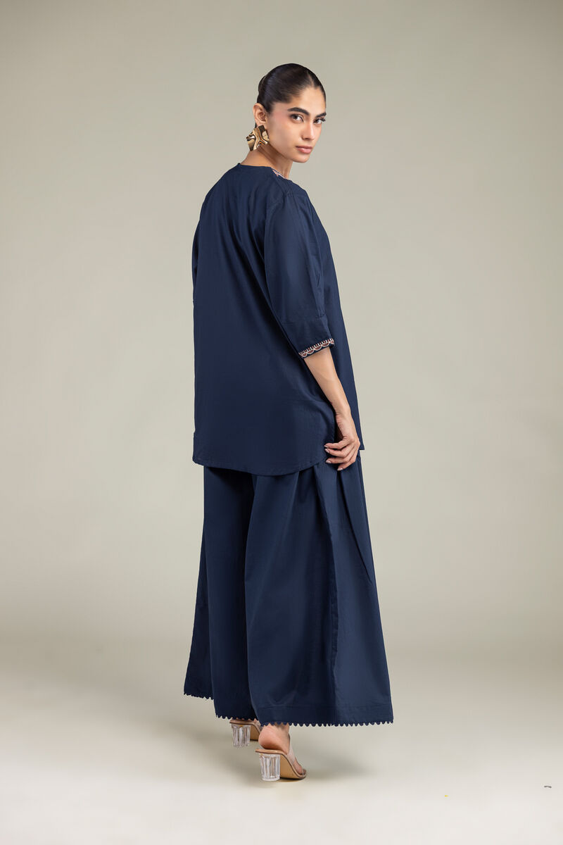 Embroidered | Cambric | Cambric Navy Kurta | USD 35.00
