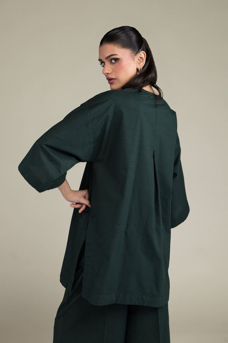 Dyed | Textured Cotton Viscose | V-Neck Cotton Kurta | USD 35.00