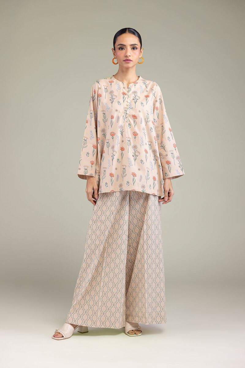 Printed | Cambric | Geometric Beige Pants | USD 25.00