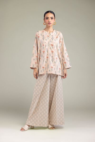 Printed | Cambric | Geometric Beige Pants | USD 25.00