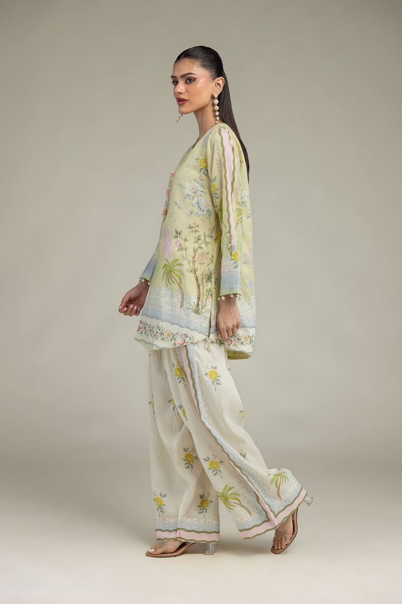 Embroidered | Raw Silk | Floral Spring Shalwar | USD 40.00