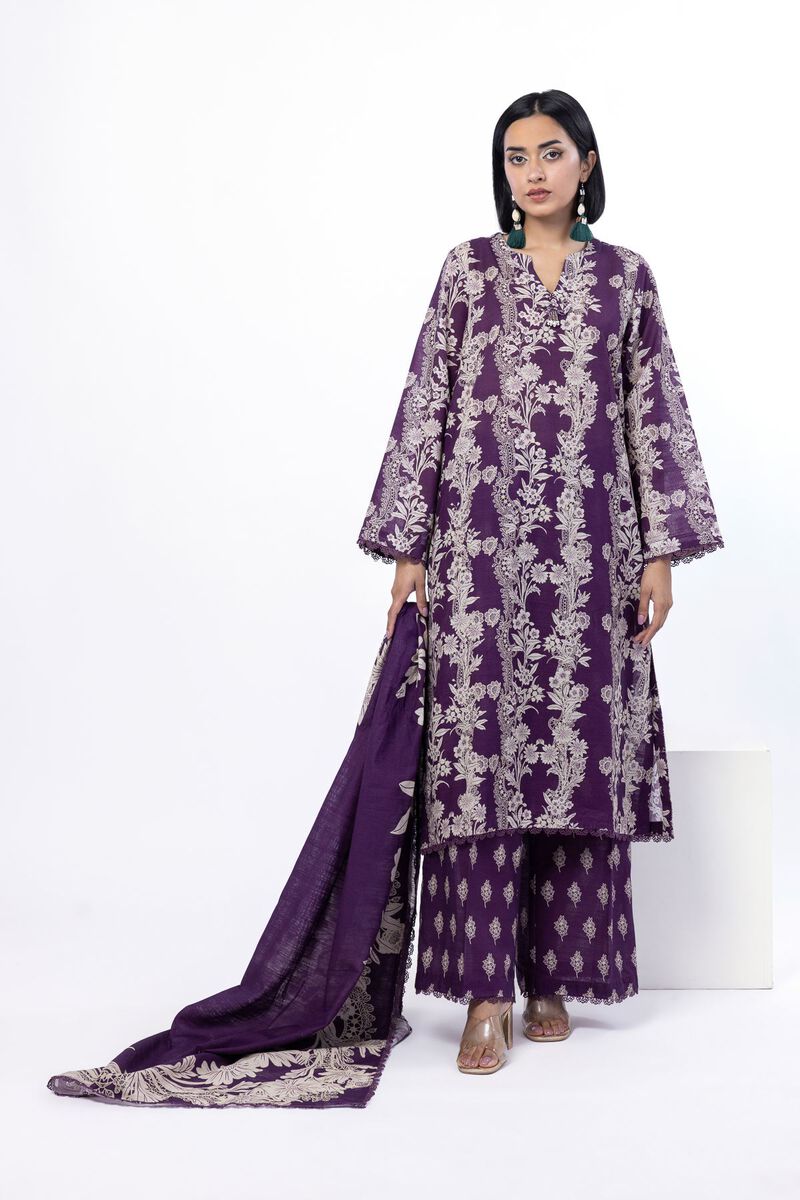 Printed | Textured Cotton | Tailored 3 Piece | USD 45.00
