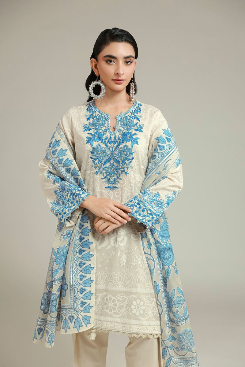 Embroidered | Cambric | Tailored 3-Piece Set | USD 85.00