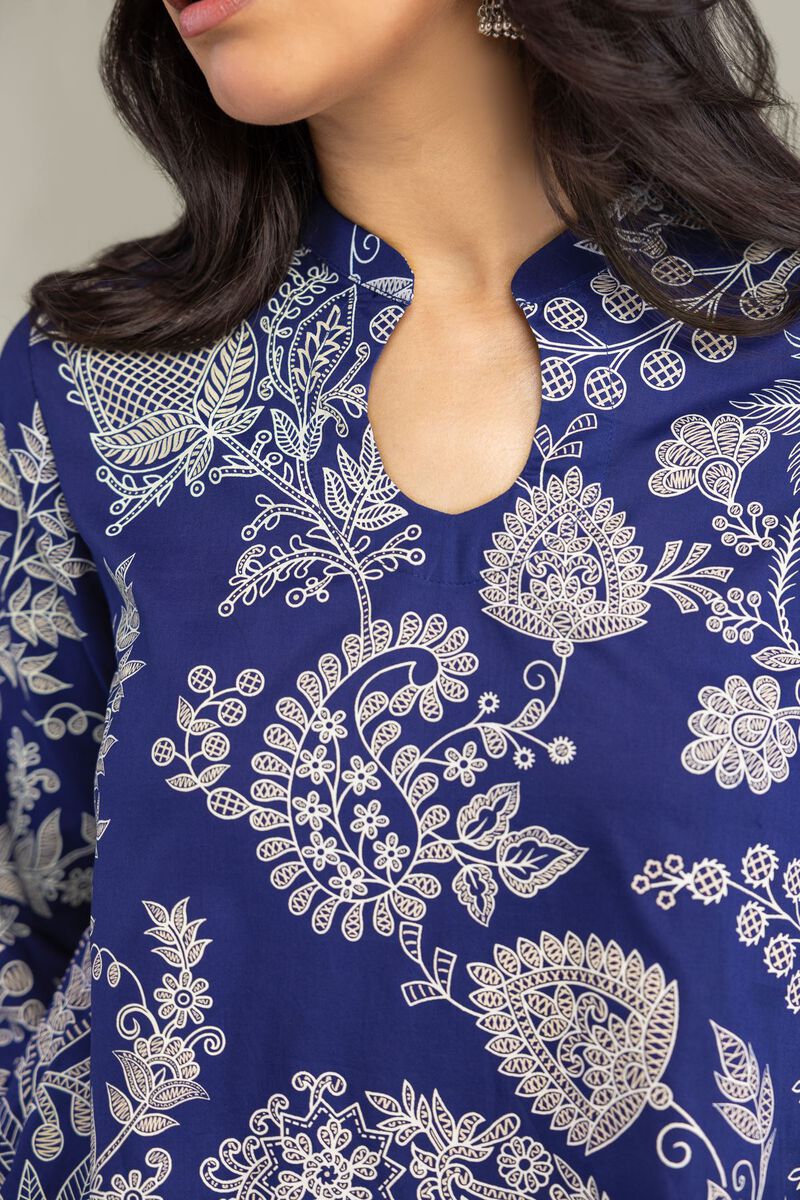 Cambric | Floral Navy Kurta | USD 45.00