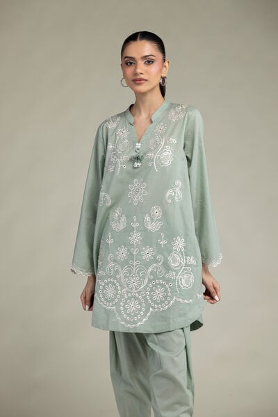 Embroidered | Cambric | Floral Cambric Kurta | USD 45.00
