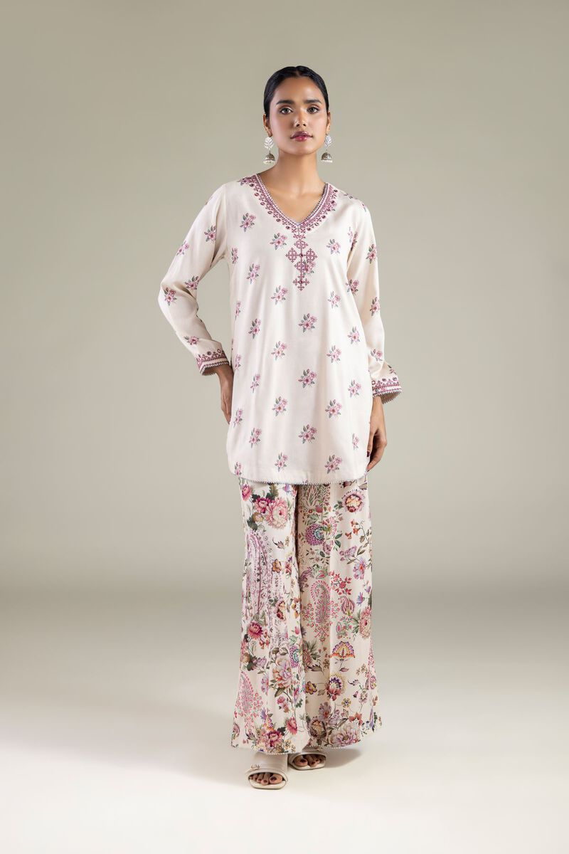 Embroidered | Viscose | Floral V-Neck Kurta | USD 35.00