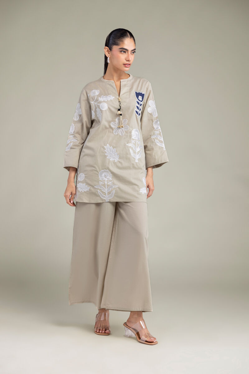 Embroidered | Cambric | Floral Cambric Tunic | USD 45.00