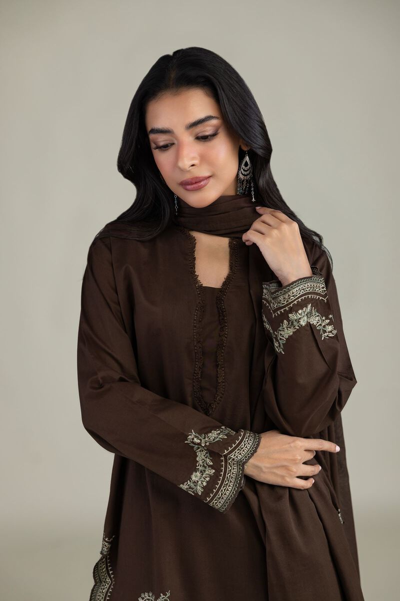 Embroidered | Lawn | Brown Lawn Dupatta | USD 35.00