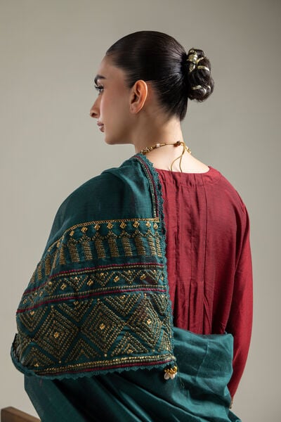 Cotton Net | Green Net Dupatta | USD 40.00