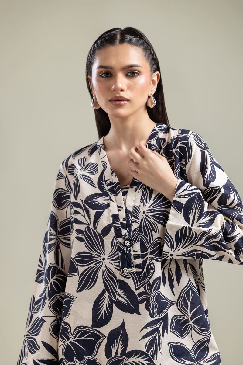 Printed | Cotton Dobby | Floral V-Neck Kurta | USD 30.00
