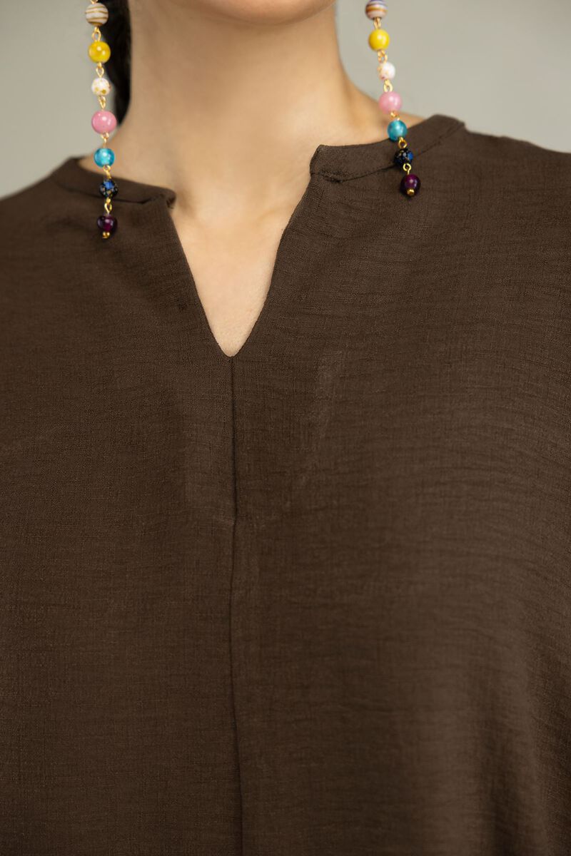 Dyed | Crepe Georgette | Solid V-Neck Tunic | USD 40.00