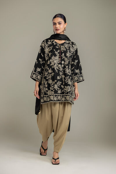 Dyed | Raw Silk | Beige Solid Shalwar | USD 35.00
