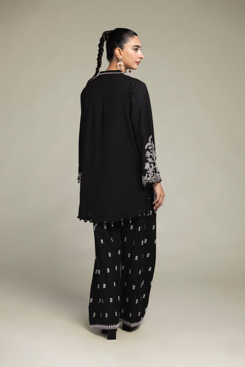 Raw Silk | Black Silk Kurta | USD 70.00