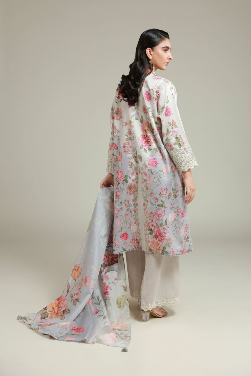 Printed | Satin | Tailored 3 Piece | USD 75.00