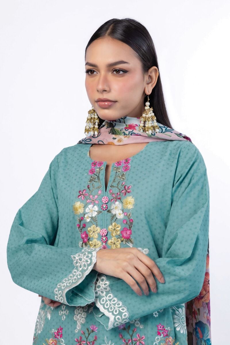 Embroidered | Cotton Dobby | Tailored 3 Piece | USD 75.00