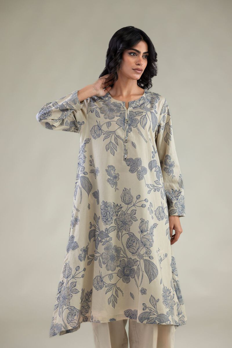 Embroidered | Cambric | Floral Longline Kurta | USD 35.00