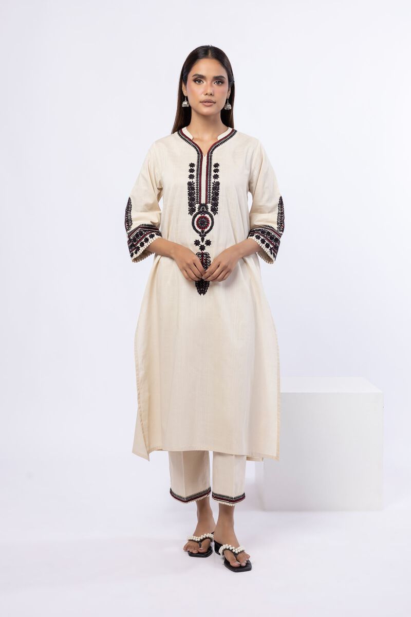 Embroidered | Crosshatch Poplin | Kurta | USD 12.50