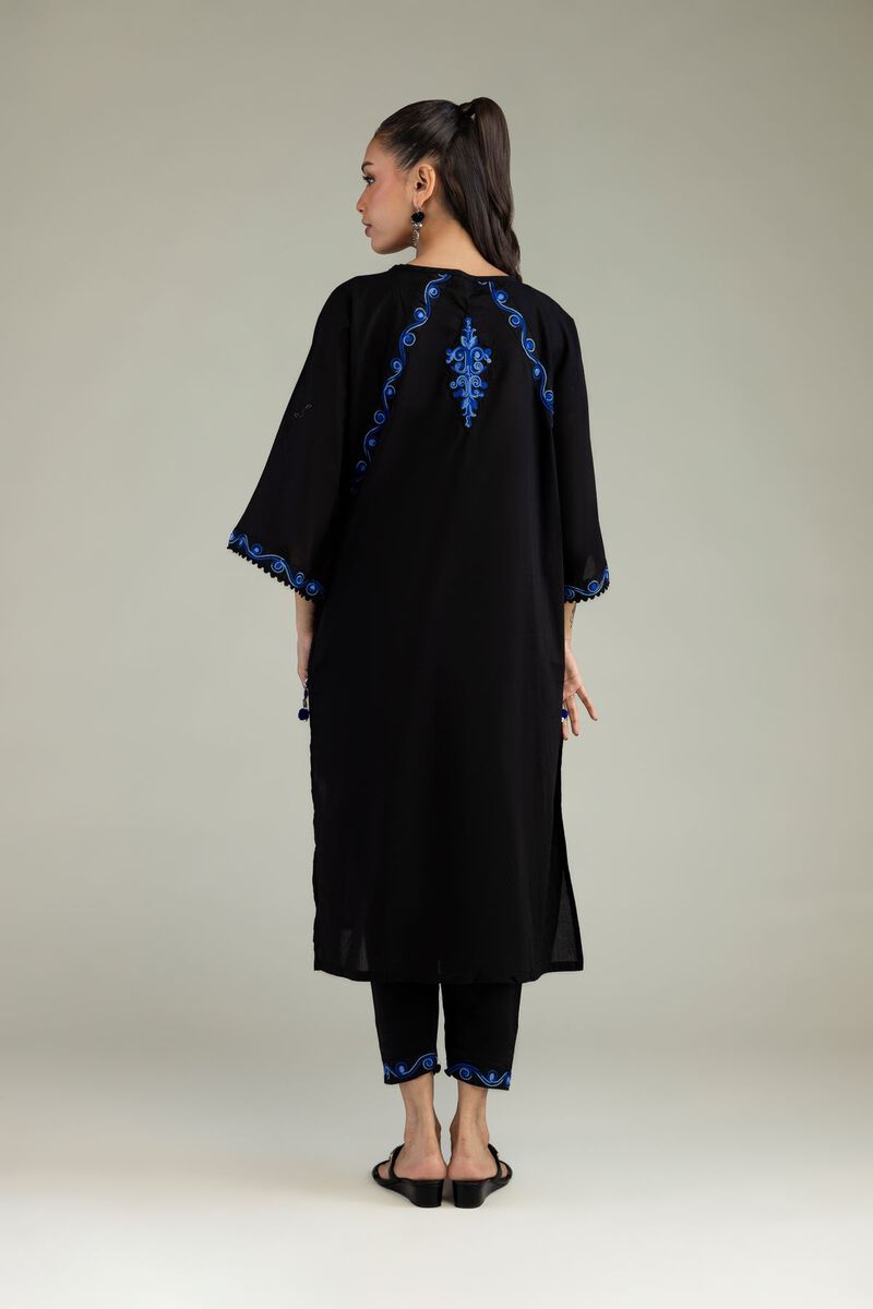 Embroidered | Cambric | Black Cambric Kurta | USD 40.00
